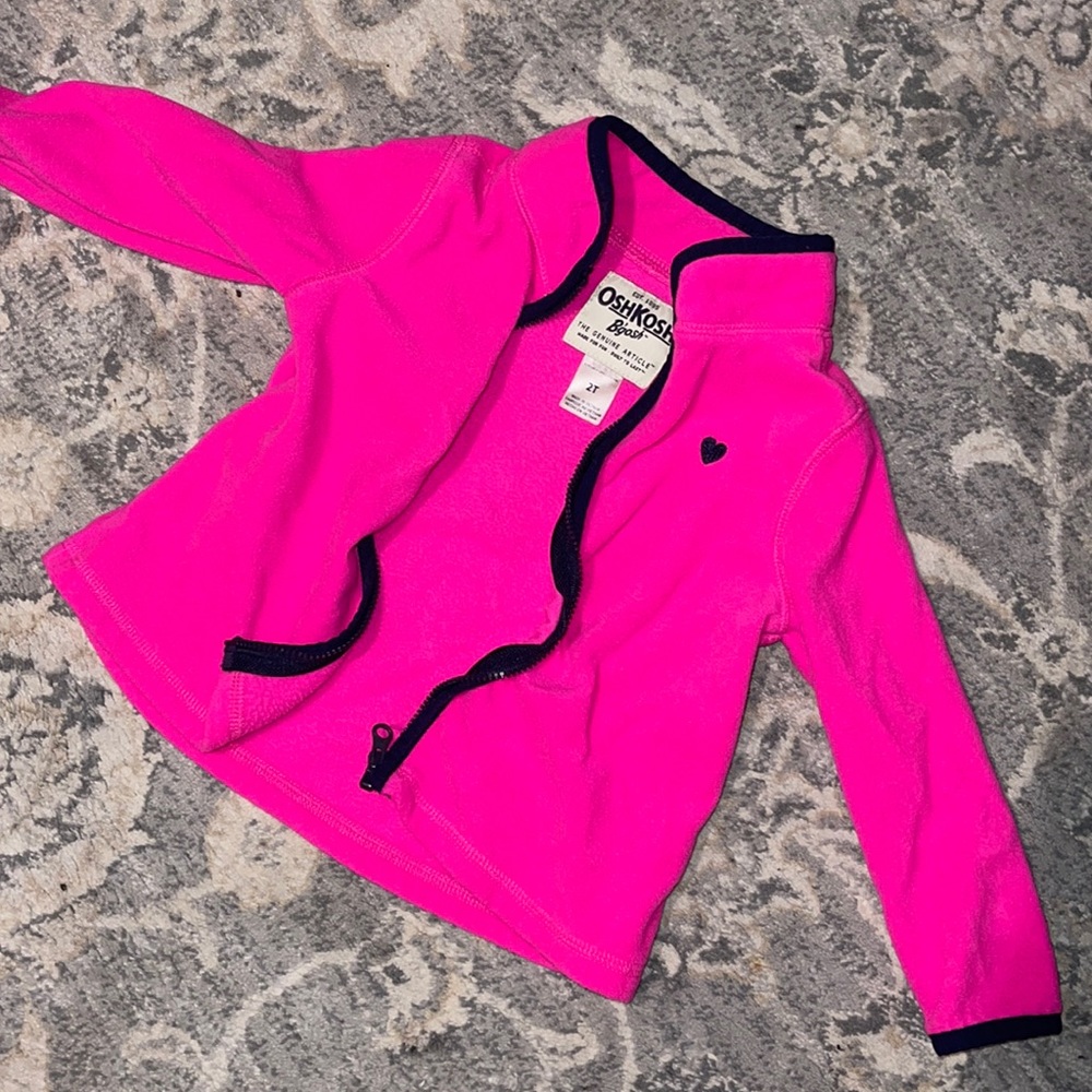 Hot pink fleece zip up jacket *BUY2GET2FREE!*